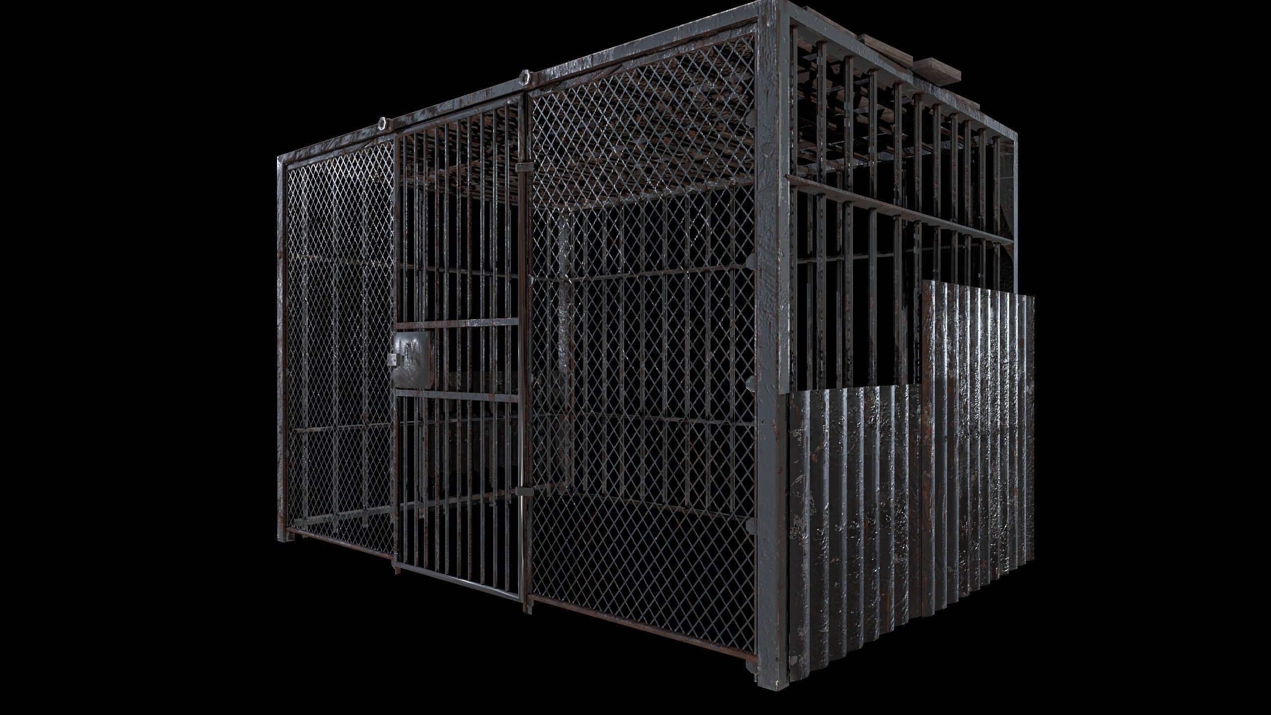 outdoor prison cell Low-poly 3D model_2