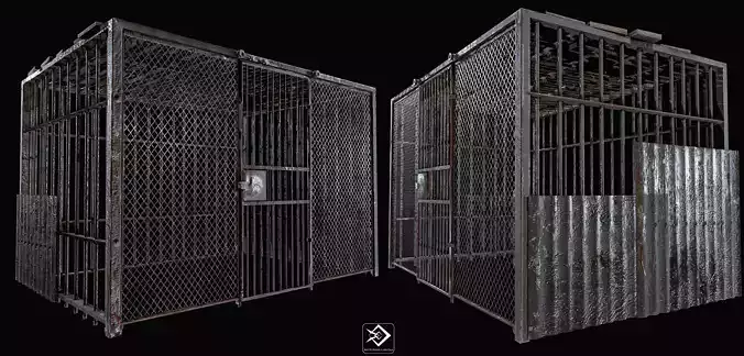 outdoor prison cell Low-poly 3D model