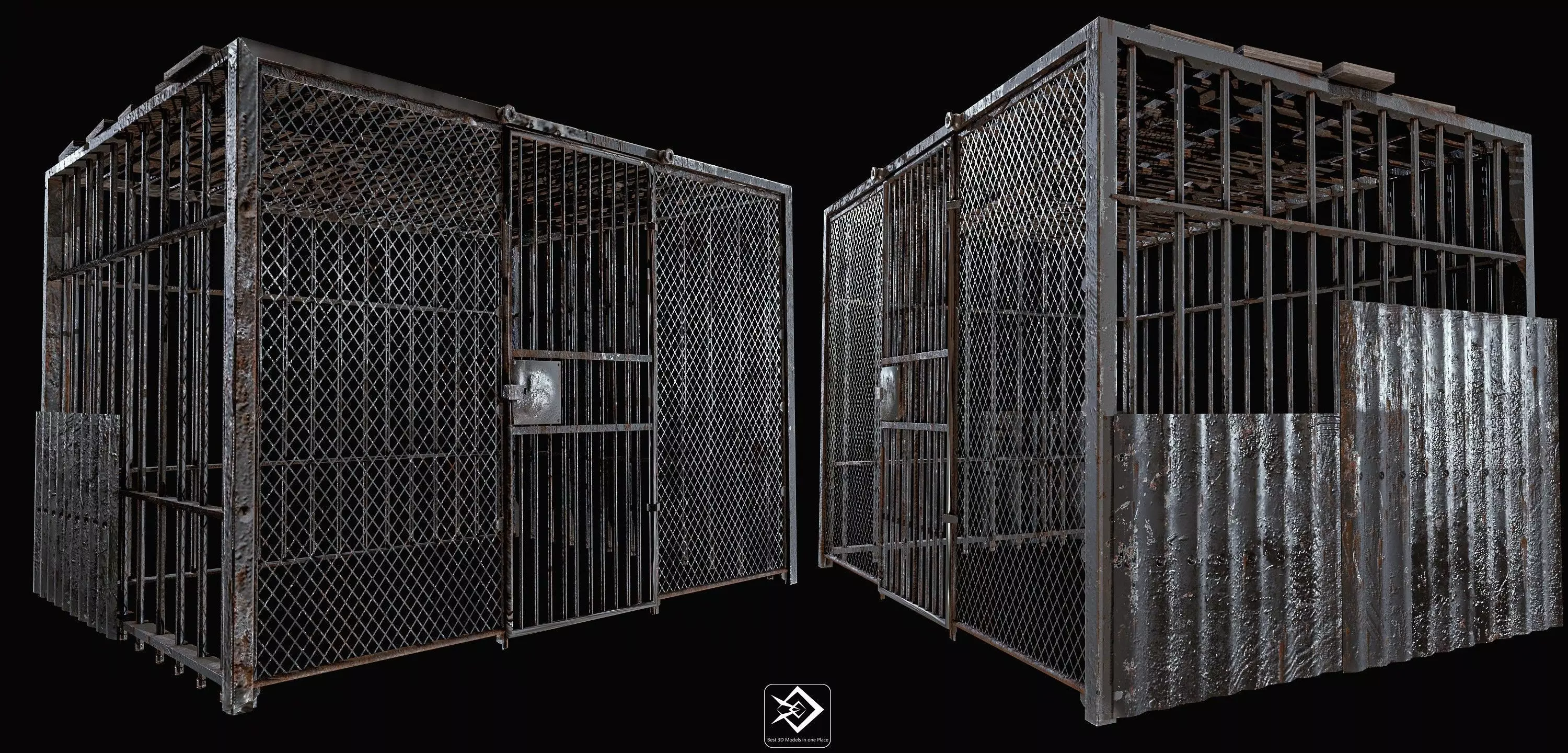 outdoor prison cell Low-poly 3D model_0