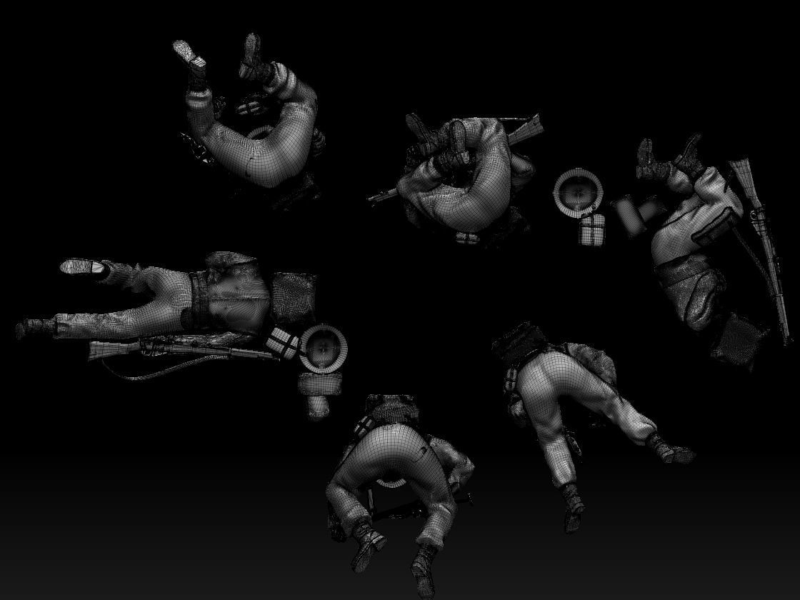 British soldiers ww2 3D print model_18