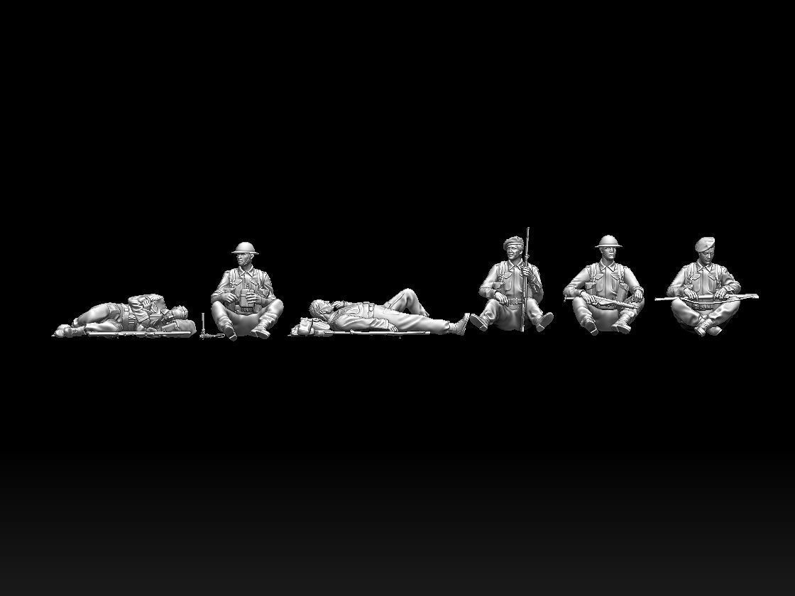 British soldiers ww2 3D print model_52