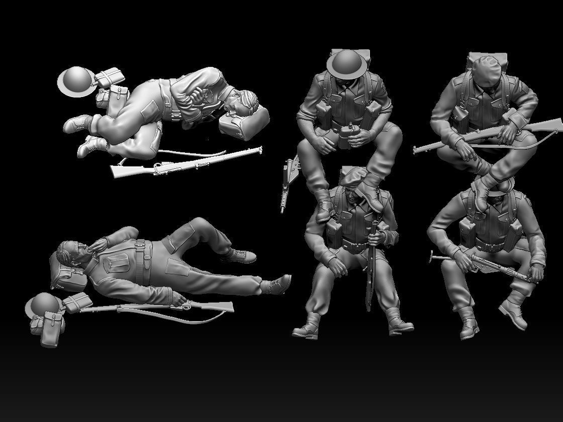 British soldiers ww2 3D print model_88