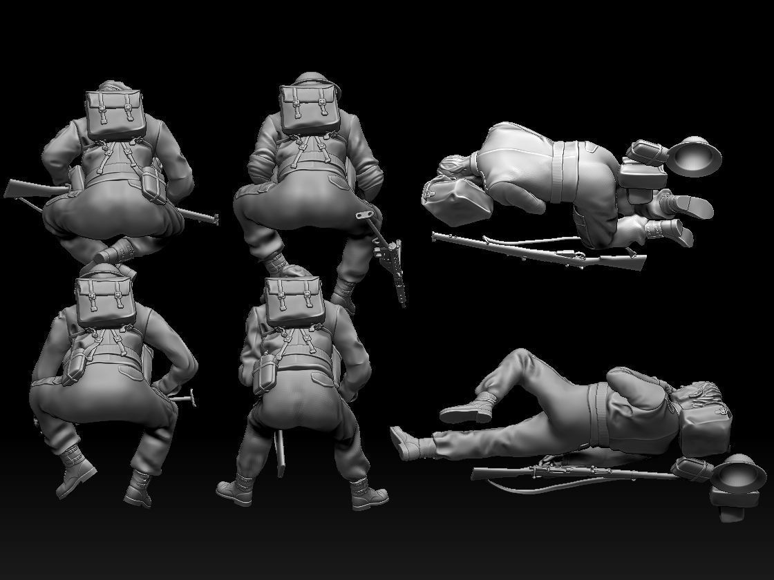 British soldiers ww2 3D print model_24