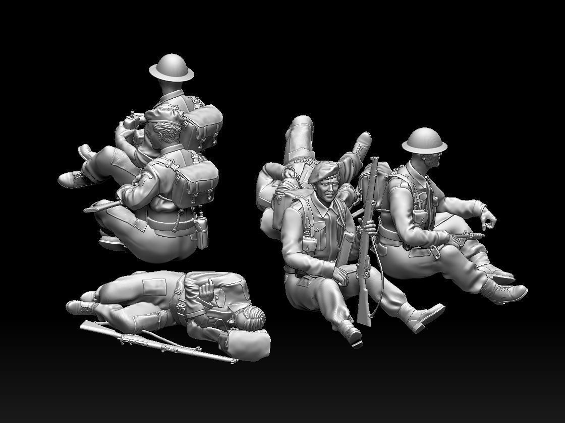 British soldiers ww2 3D print model_33