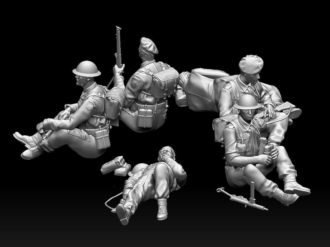 British soldiers ww2 3D print model_6