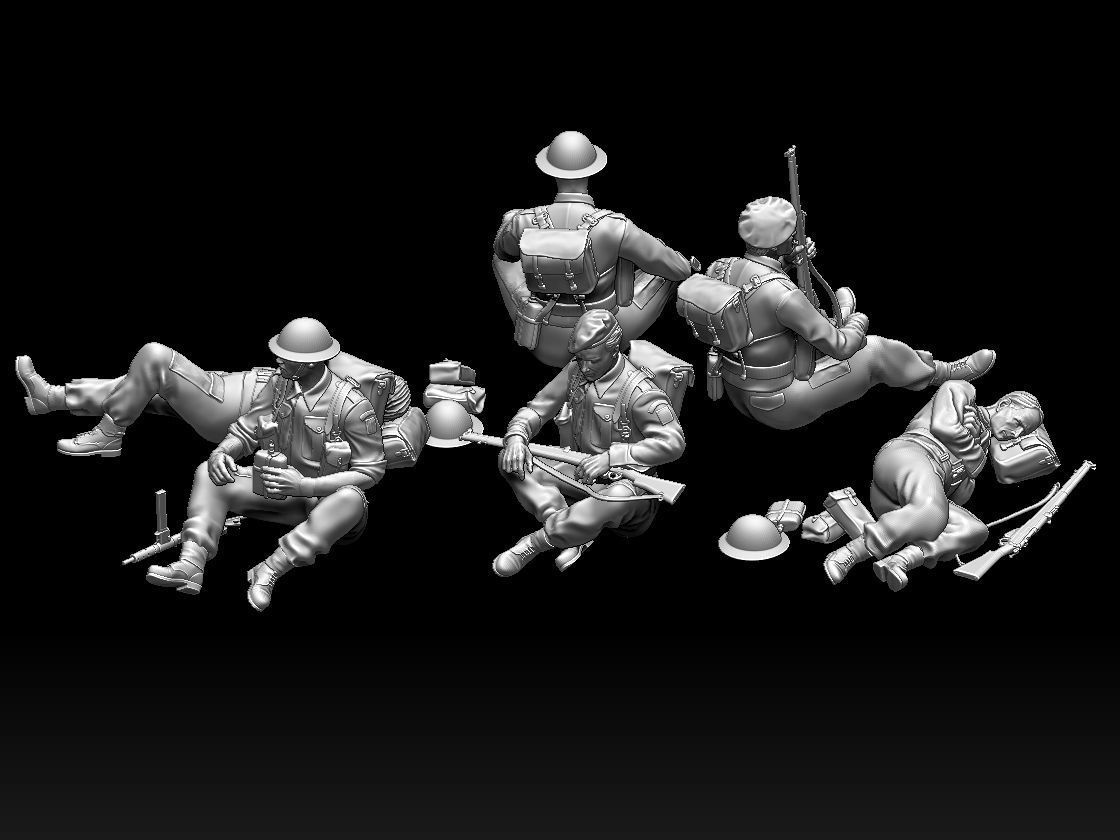 British soldiers ww2 3D print model_85