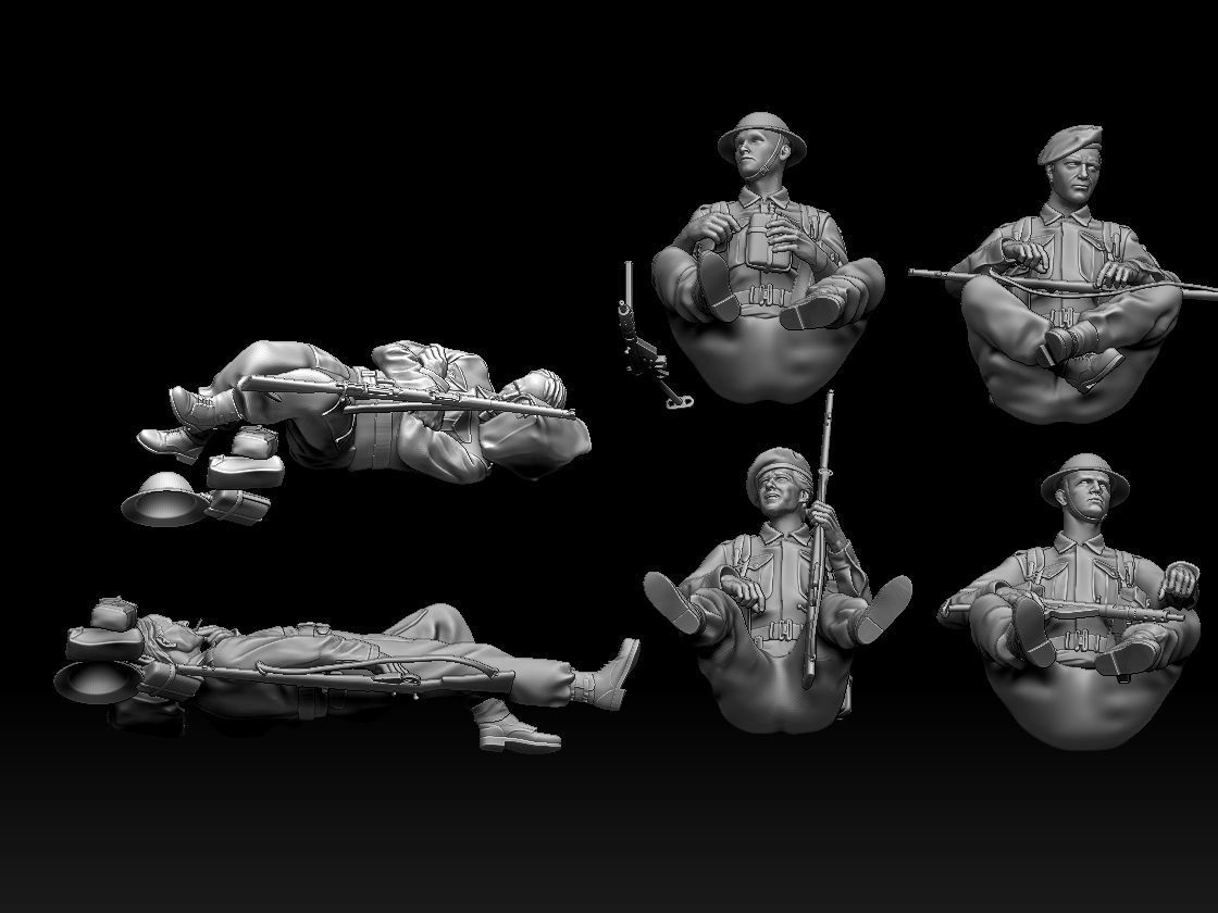 British soldiers ww2 3D print model_7