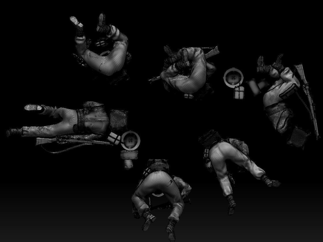 British soldiers ww2 3D print model_36