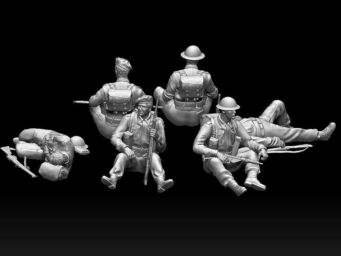 British soldiers ww2 3D print model_2