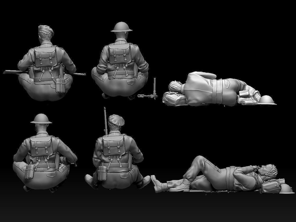British soldiers ww2 3D print model_80