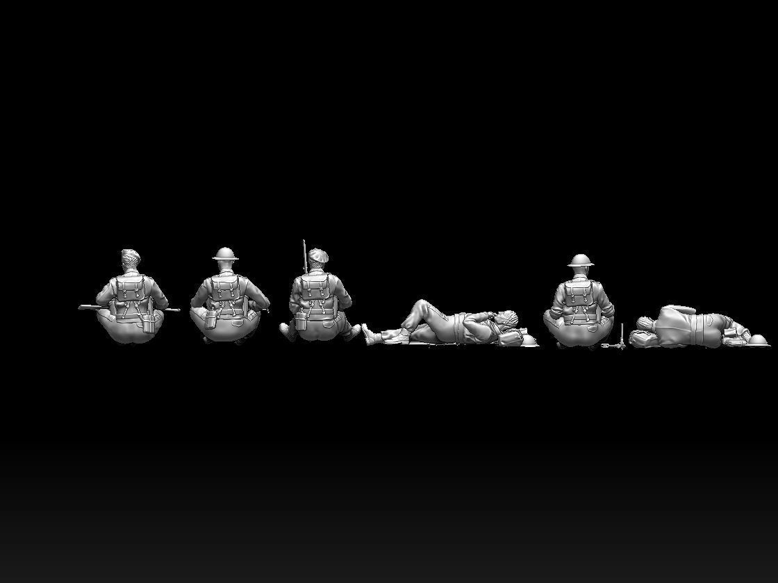 British soldiers ww2 3D print model_26