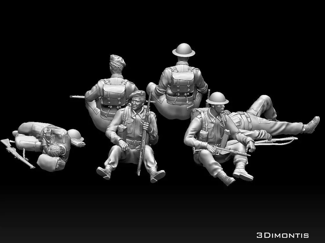British soldiers ww2 3D print model_0