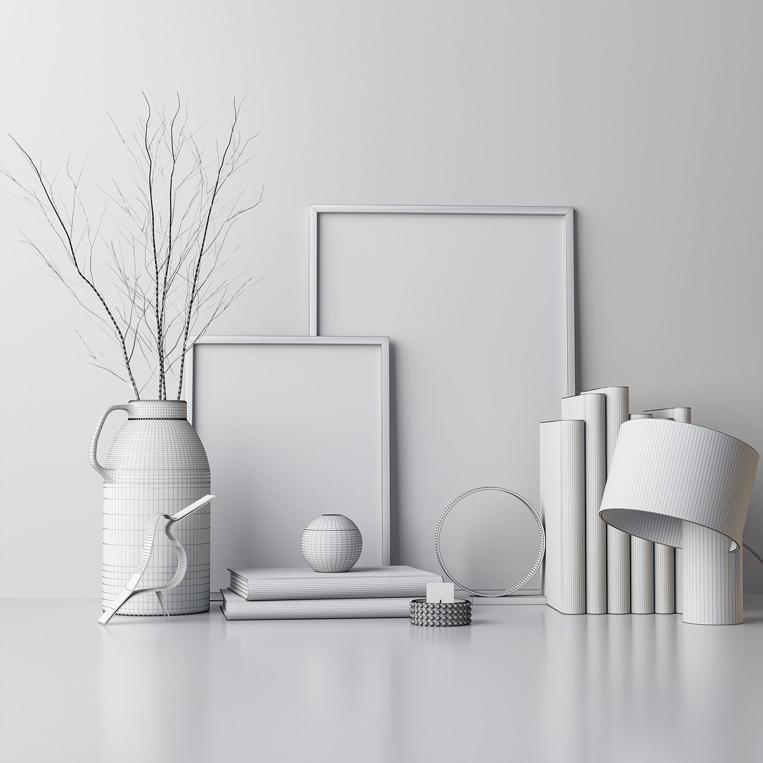 Decorative set 3D model_4