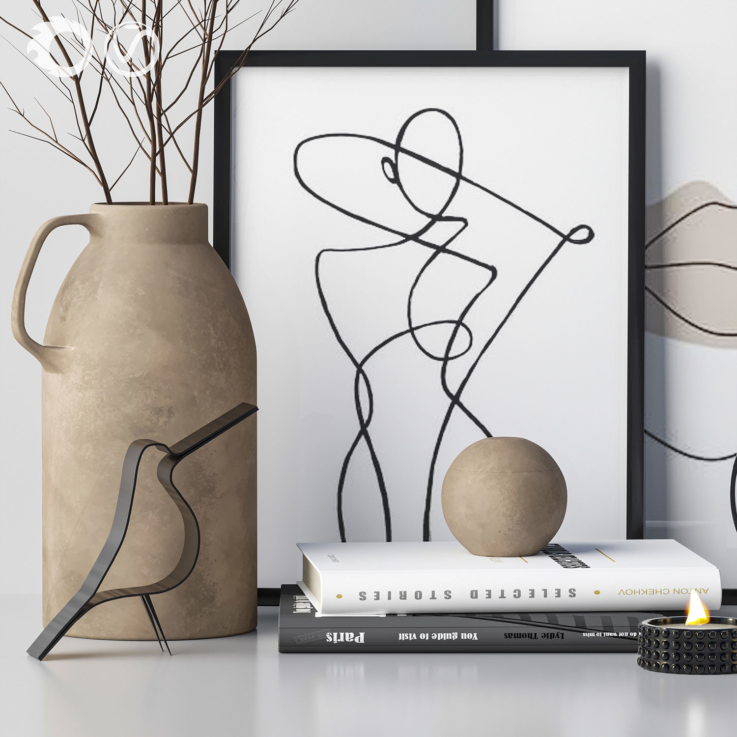 Decorative set 3D model_2