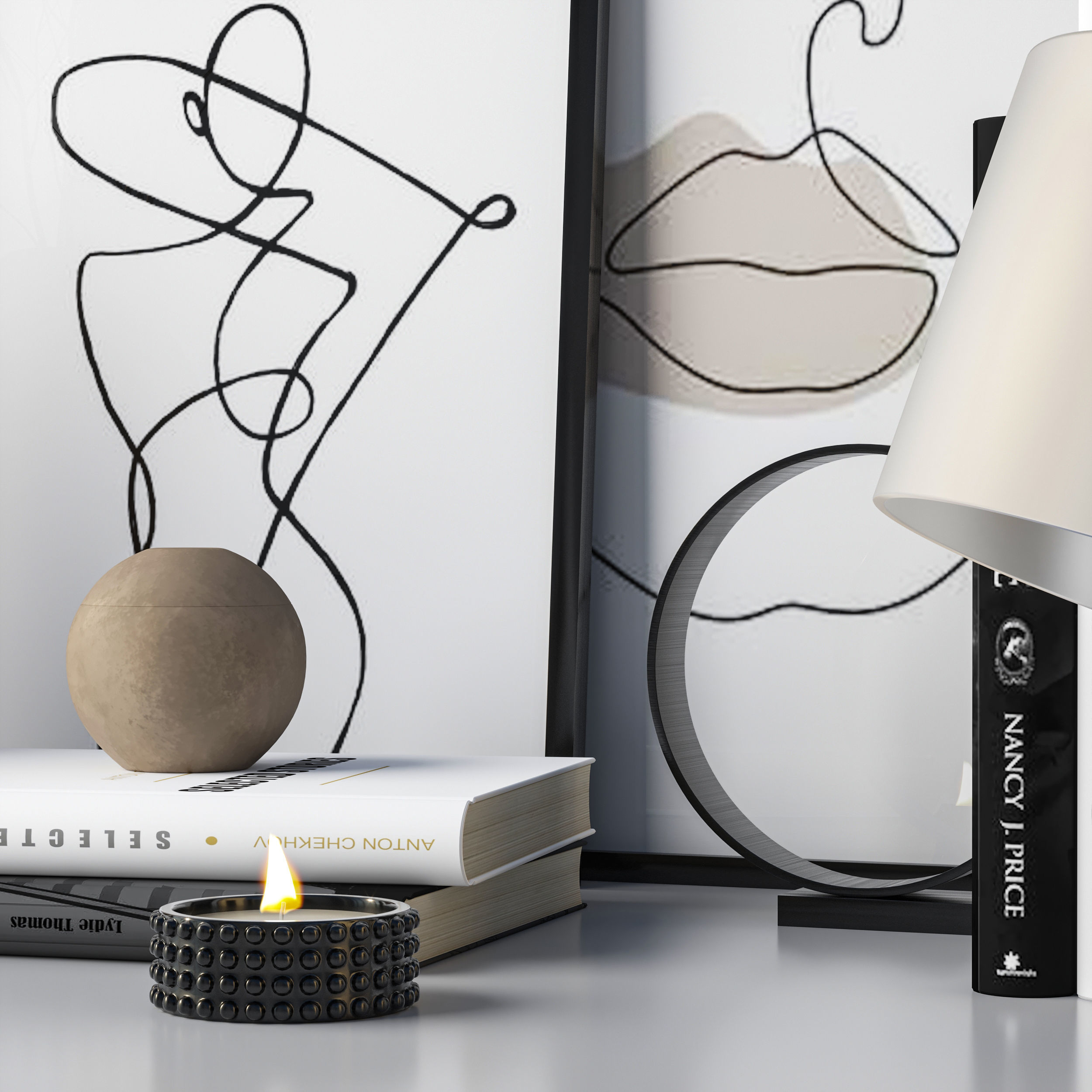 Decorative set 3D model_3