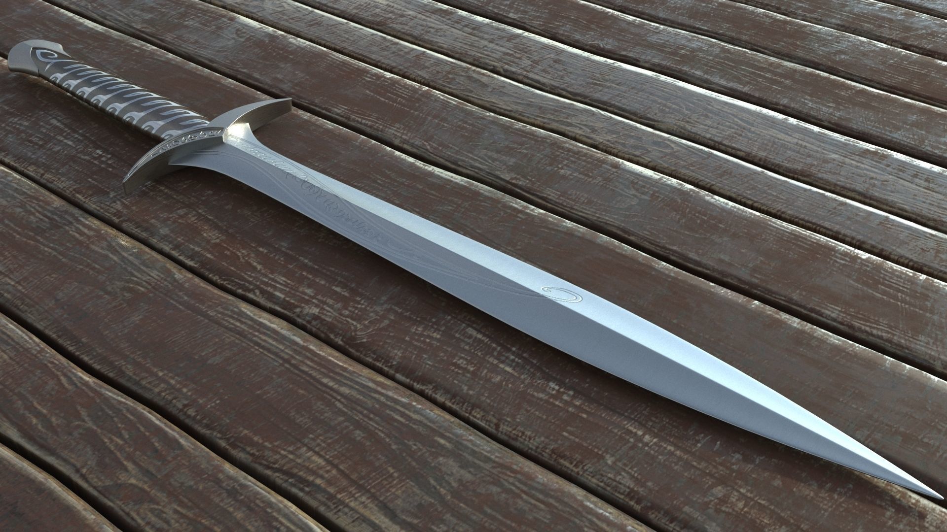 Sting Sword Lord Of The Rings Frodo 3D model_2