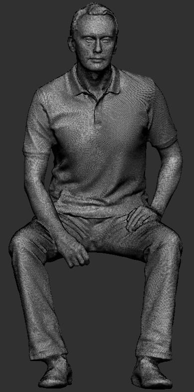 Man in casual style sitting 236 Low-poly 3D model_5