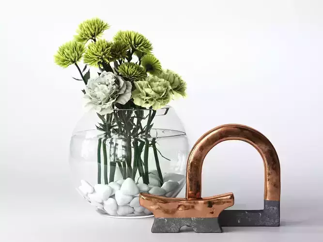 Plants with Decorative Objects