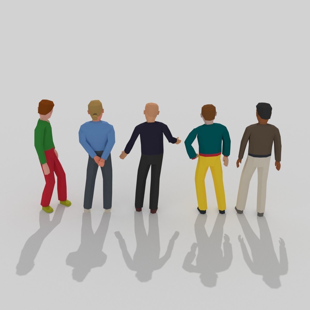 Male Pack 01 Low-poly 3D model_1
