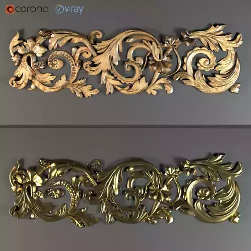 Ornament001 gold ornate wall plaque
