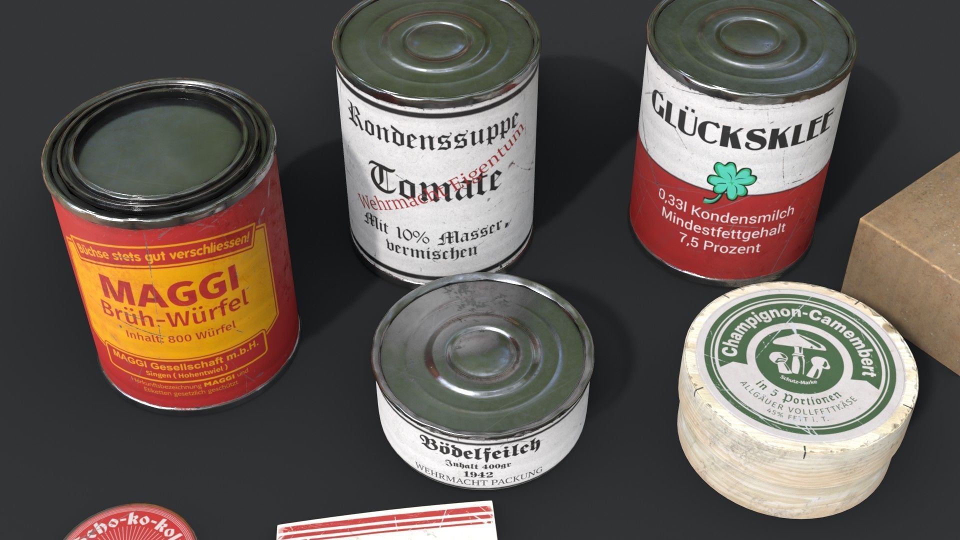 German Combat Ration WWII Low-poly 3D model_6