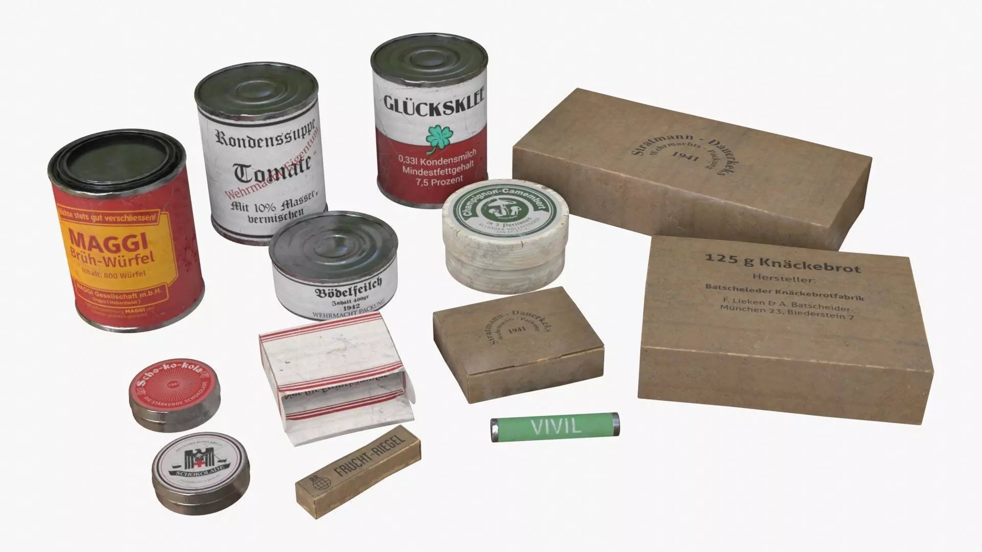 German Combat Ration WWII Low-poly 3D model_0