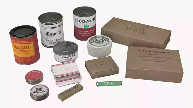 German Combat Ration WWII Low-poly 3D model