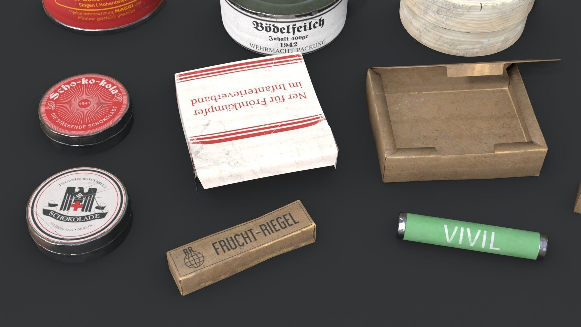German Combat Ration WWII Low-poly 3D model_5