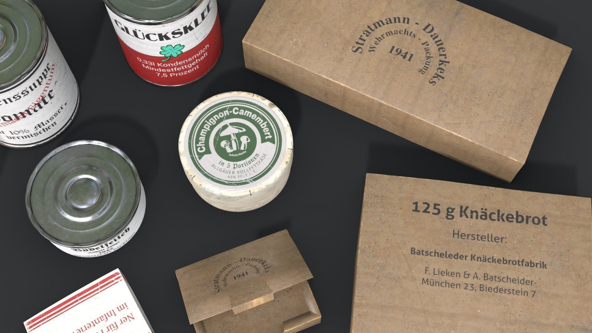 German Combat Ration WWII Low-poly 3D model_7
