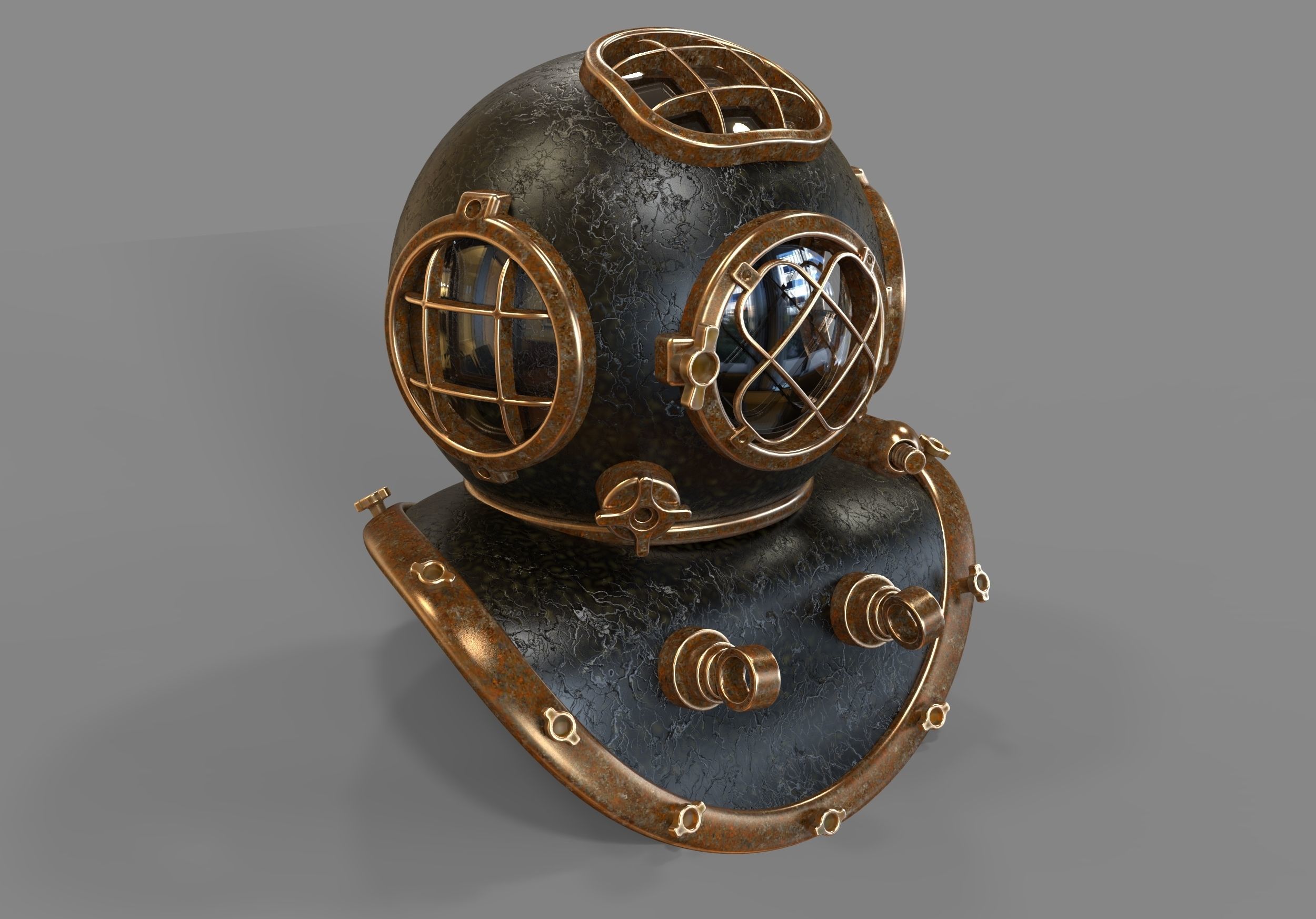 Diving Helmet 3D model_1