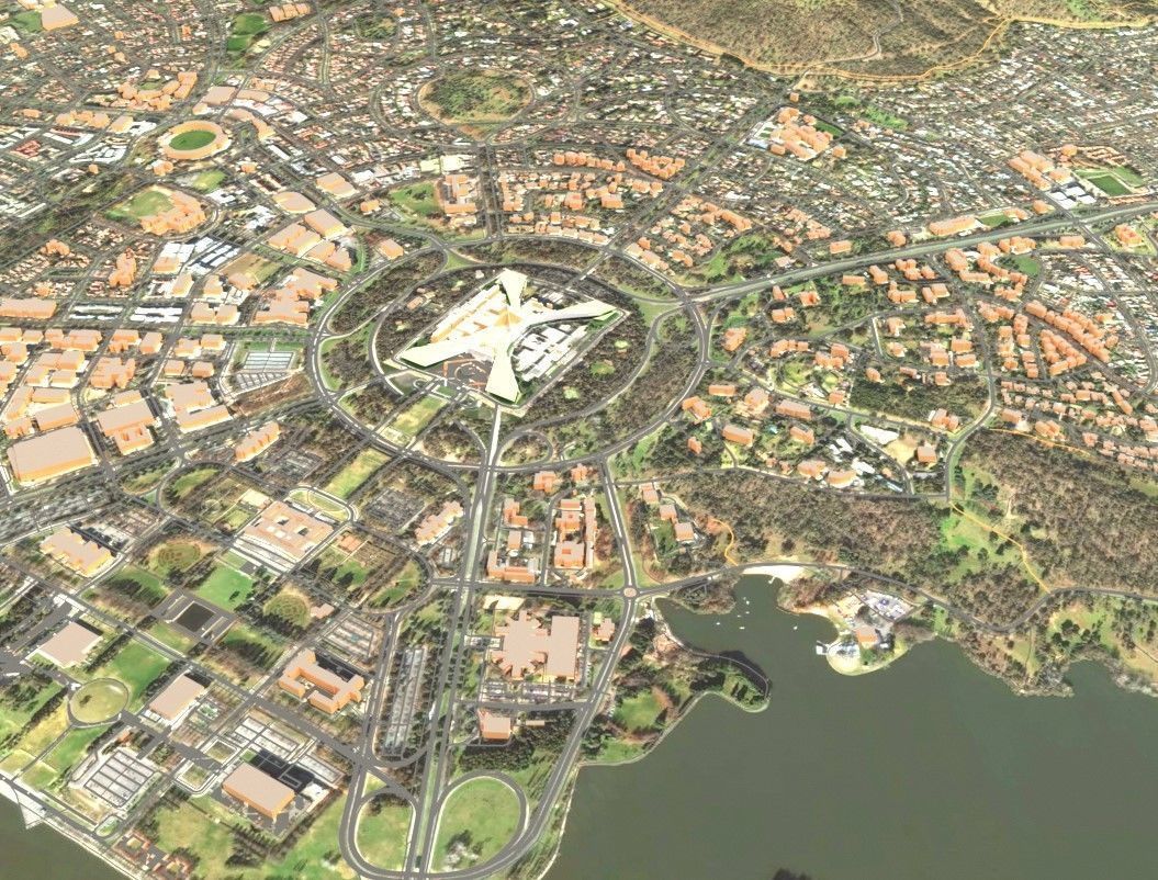 Cityscape Canberra Australia 3D model_1