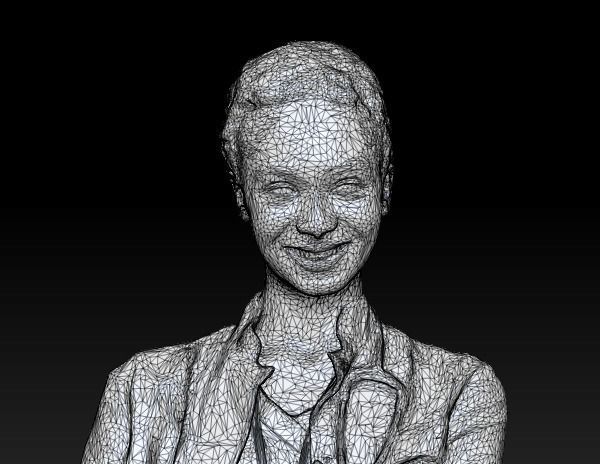 Attractive woman in medical uniform smiling 245 Low-poly 3D model_5