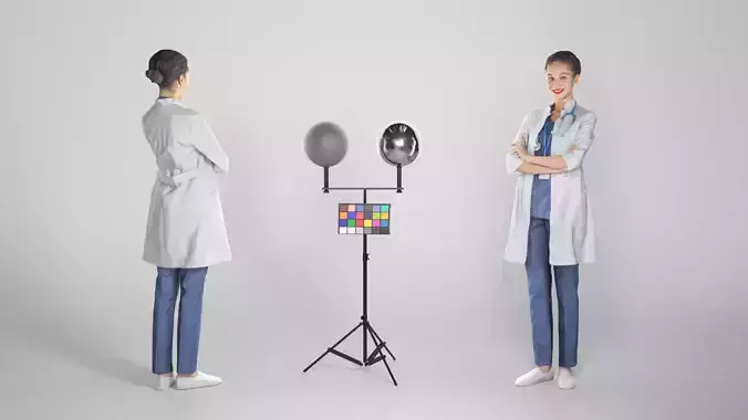 Attractive woman in medical uniform smiling 245