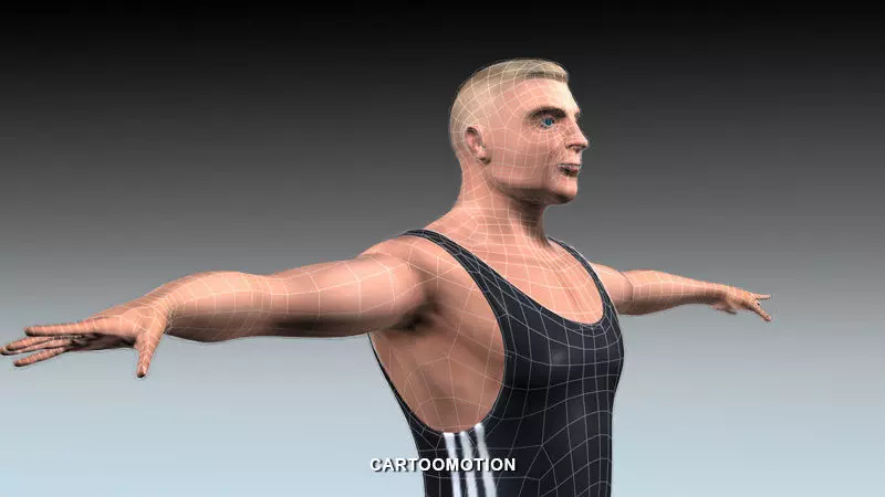 Athletic handicap Low-poly 3D model_0