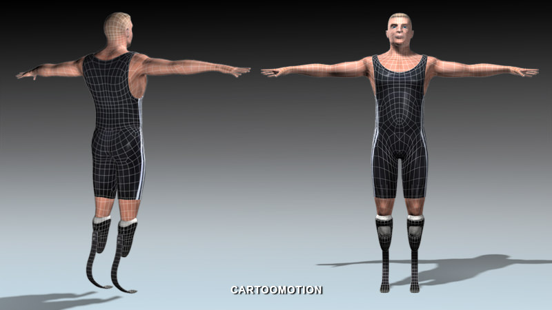 Athletic handicap Low-poly 3D model_4