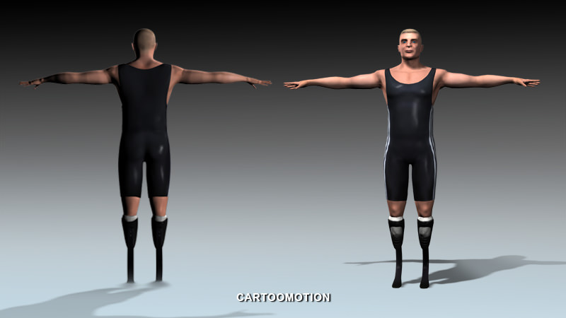 Athletic handicap Low-poly 3D model_5