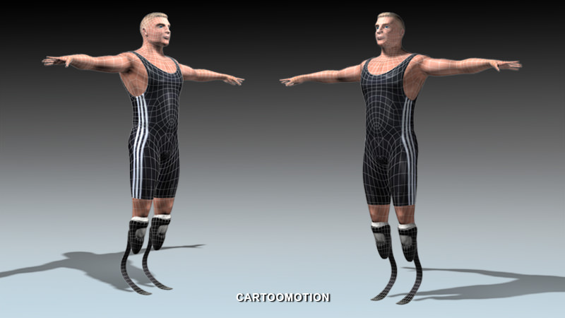 Athletic handicap Low-poly 3D model_1