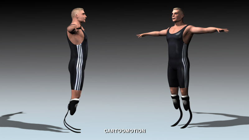 Athletic handicap Low-poly 3D model_2