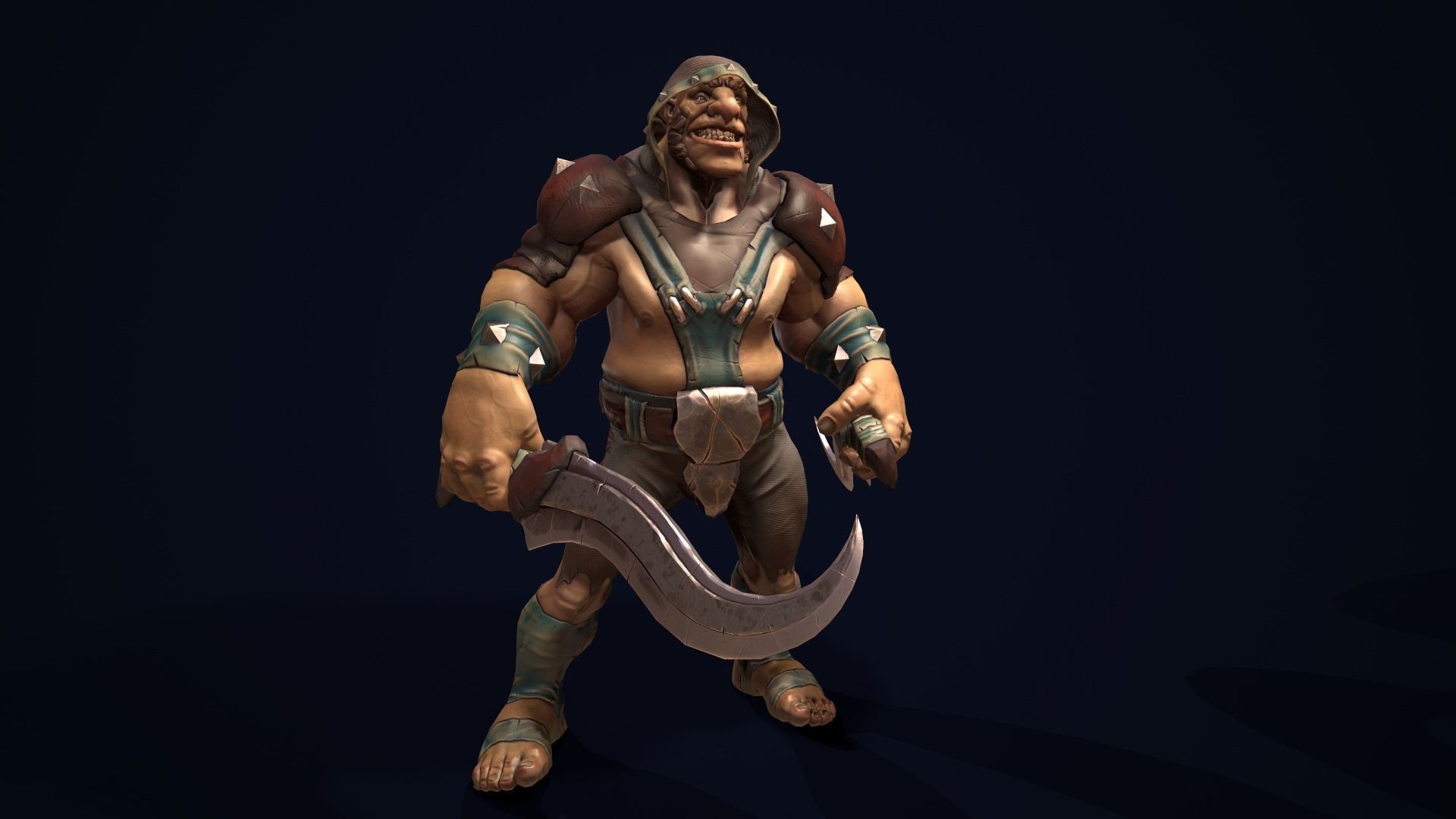 character Weasel Weldon Low-poly 3D model_11