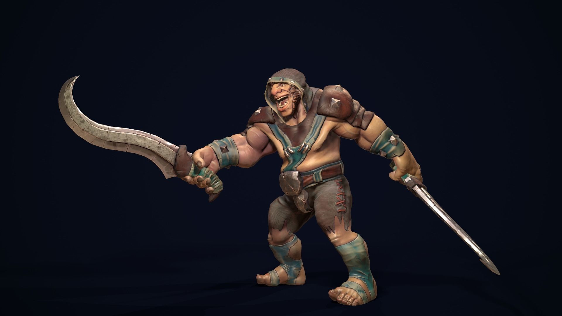 character Weasel Weldon Low-poly 3D model_5