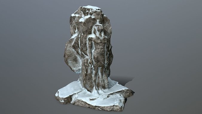 horus rock with snow Low-poly 3D model