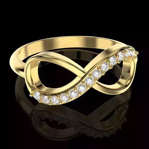 Engagement ring infinity love with diamonds - printable STL 3D print model