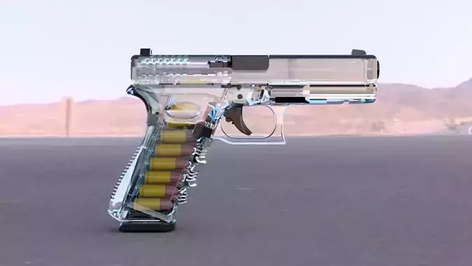 Glass Glock 17 Model 3D model