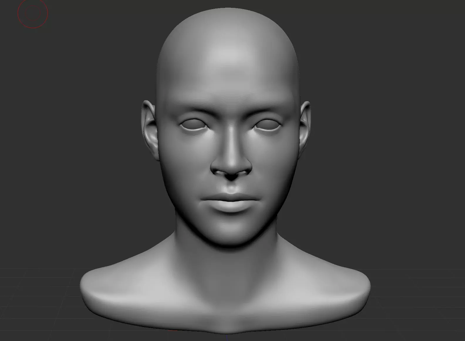 Male head base mesh Low-poly 3D model_0