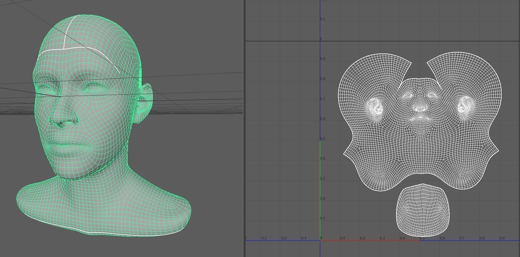 Male head base mesh Low-poly 3D model_4