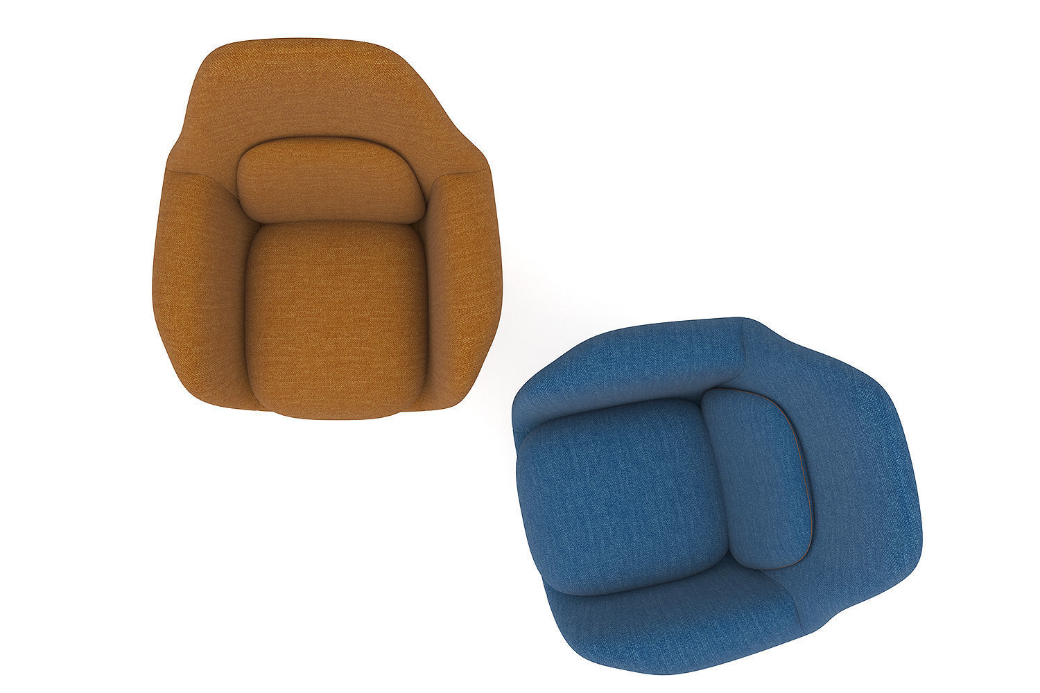 armchair pair of lounge chairs 3D model_3