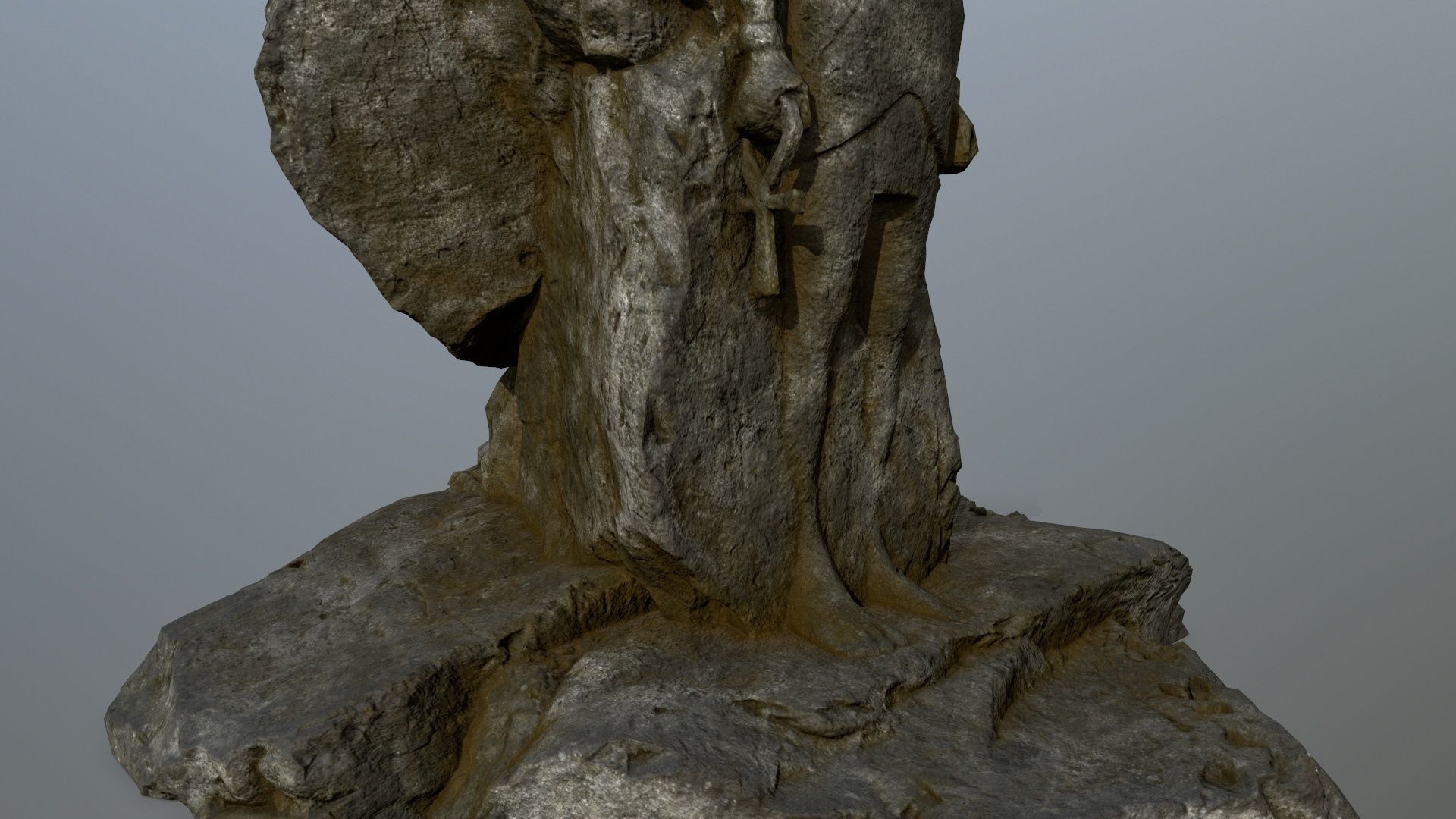 horus rock Low-poly 3D model_10