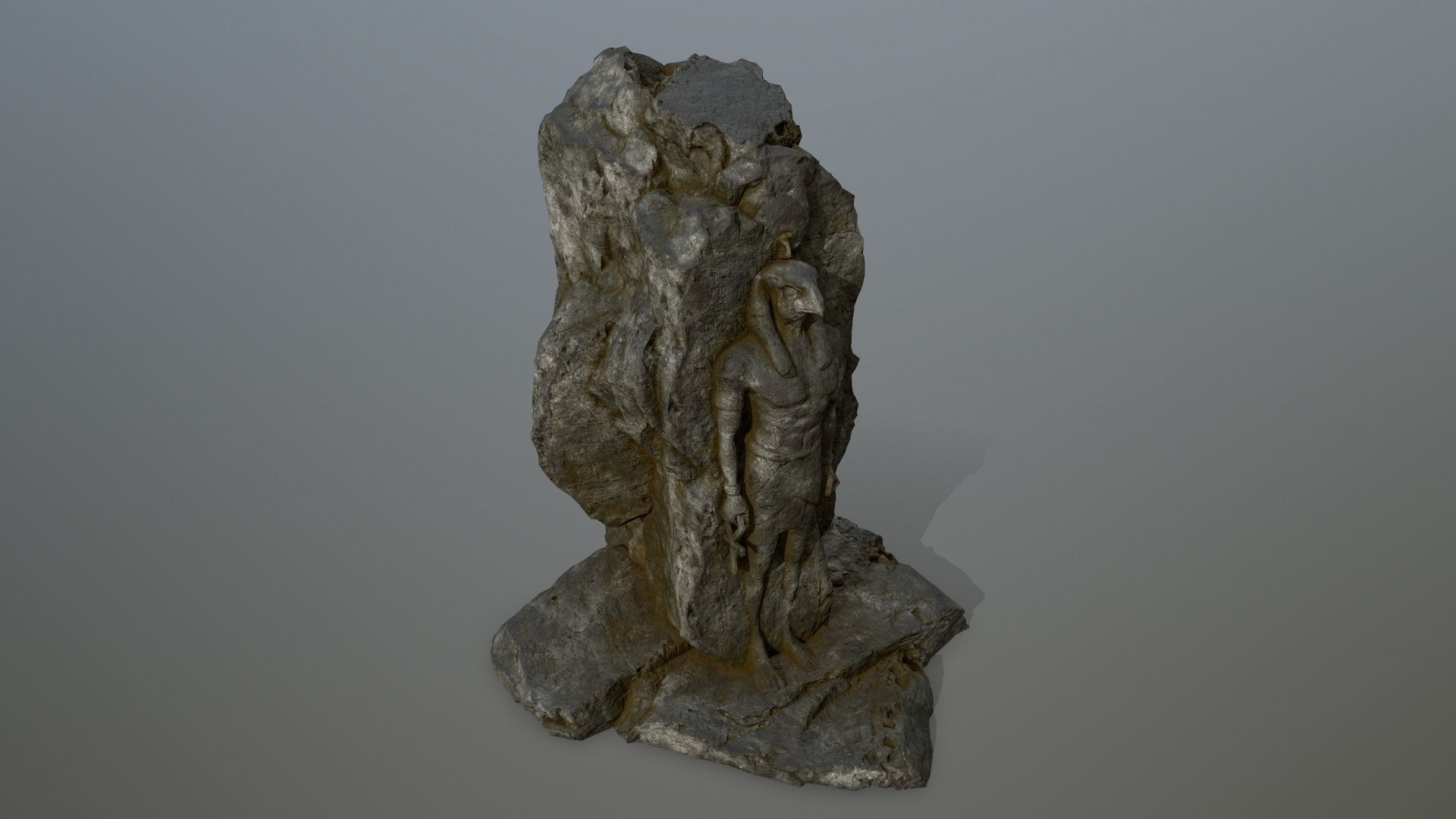 horus rock Low-poly 3D model_8