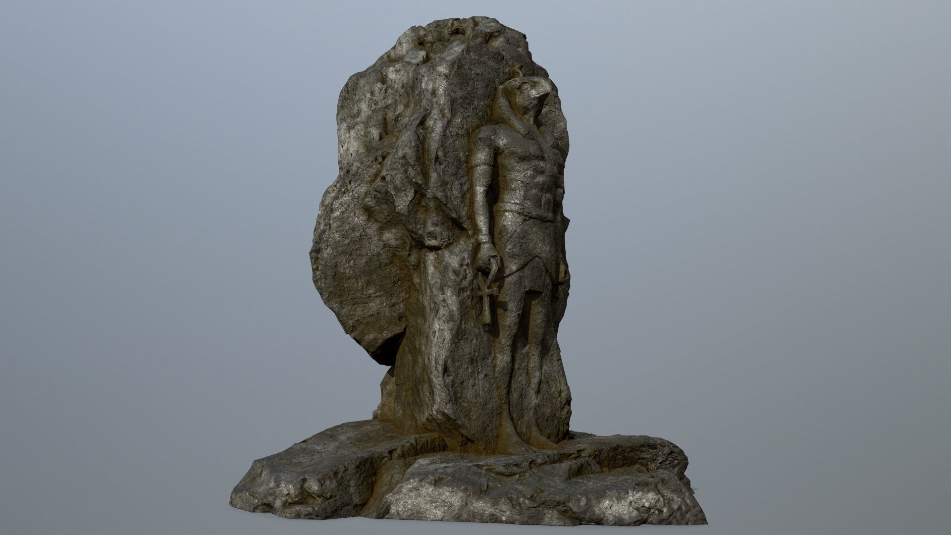 horus rock Low-poly 3D model_9