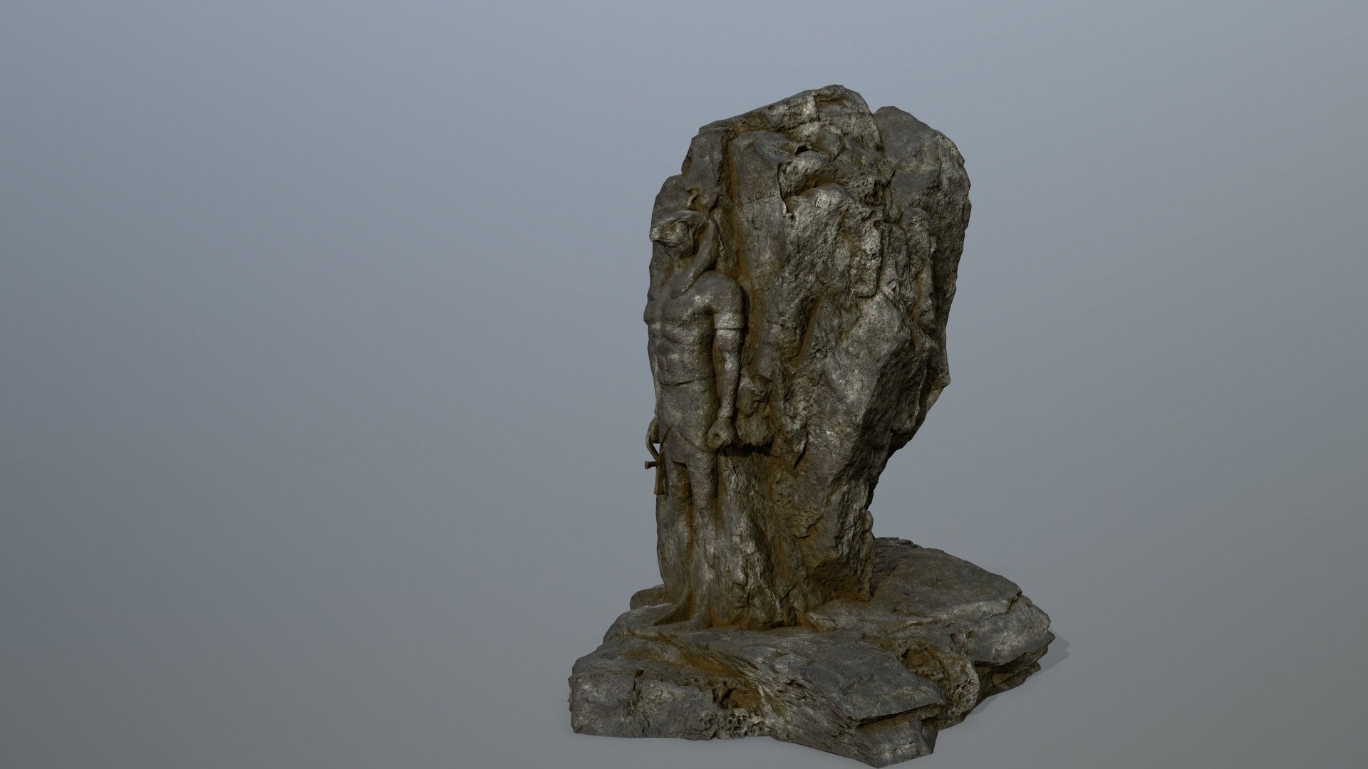 horus rock Low-poly 3D model_6